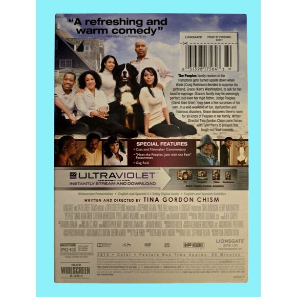 Tyler Perrys Peeples DVD + Digital Ultraviolet Comedy Kerry Washington - Picture 2 of 2